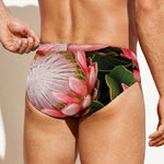 Bunches of Proteas Print Men's Swim Briefs