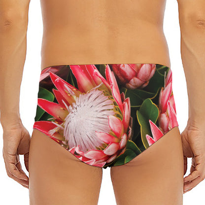 Bunches of Proteas Print Men's Triangle Swim Briefs