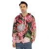 Bunches of Proteas Print Men's Velvet Pullover Hoodie