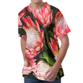 Bunches of Proteas Print Men's Velvet T-Shirt