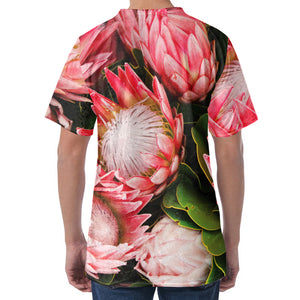 Bunches of Proteas Print Men's Velvet T-Shirt