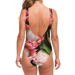 Bunches of Proteas Print One Piece Swimsuit