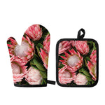 Bunches of Proteas Print Oven Mitt And Pot Holder Set