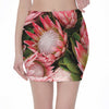 Bunches of Proteas Print Pencil Mini Skirt