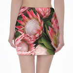 Bunches of Proteas Print Pencil Mini Skirt