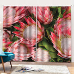 Bunches of Proteas Print Pencil Pleat Curtains