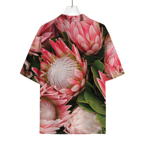 Bunches of Proteas Print Rayon Hawaiian Shirt