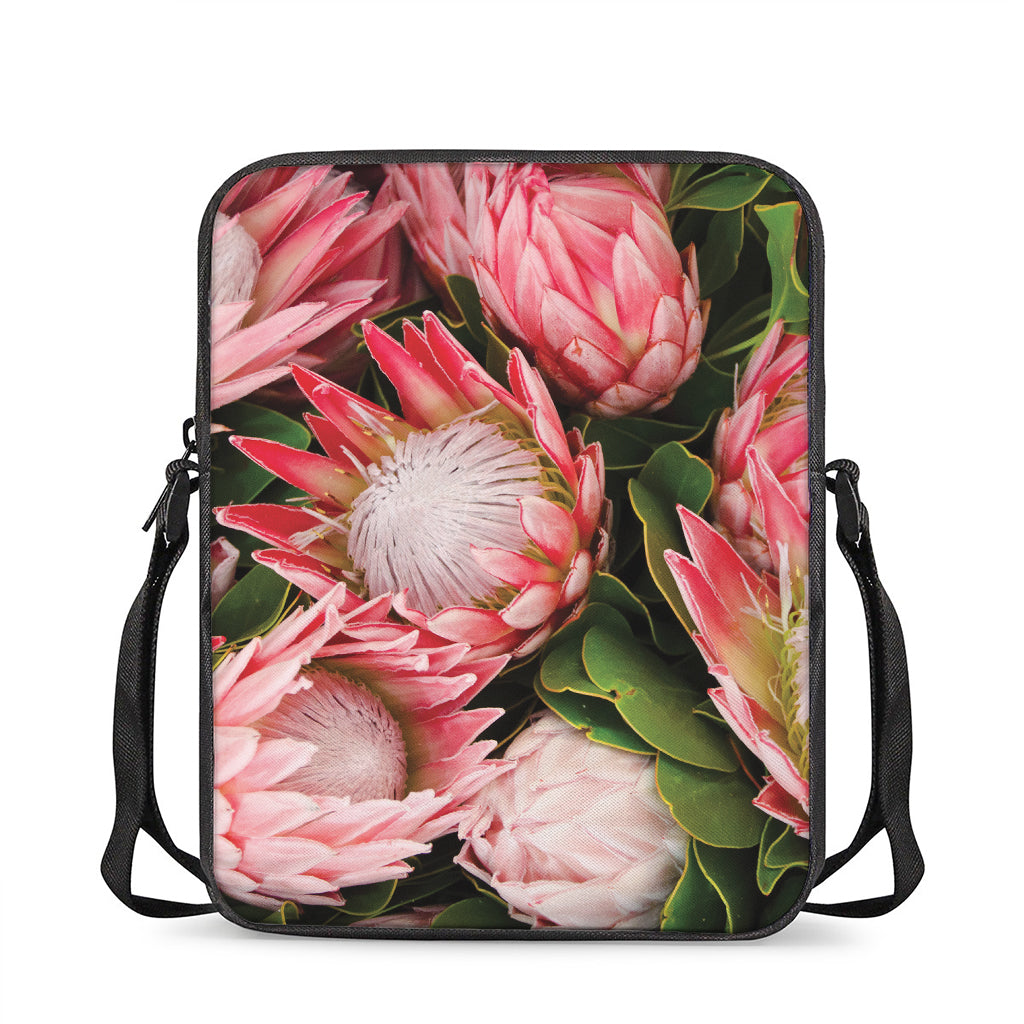 Bunches of Proteas Print Rectangular Crossbody Bag