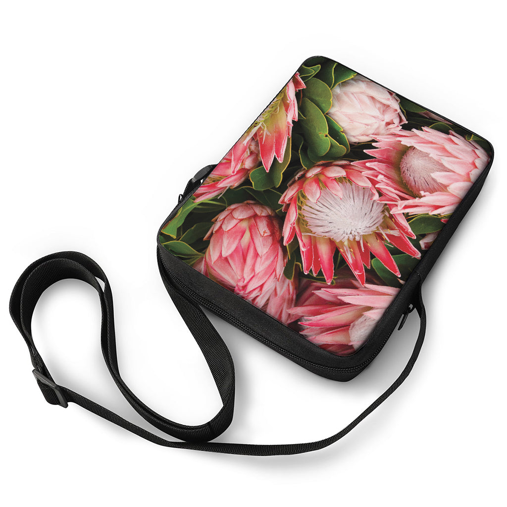 Bunches of Proteas Print Rectangular Crossbody Bag