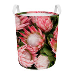 Bunches of Proteas Print Round Laundry Basket