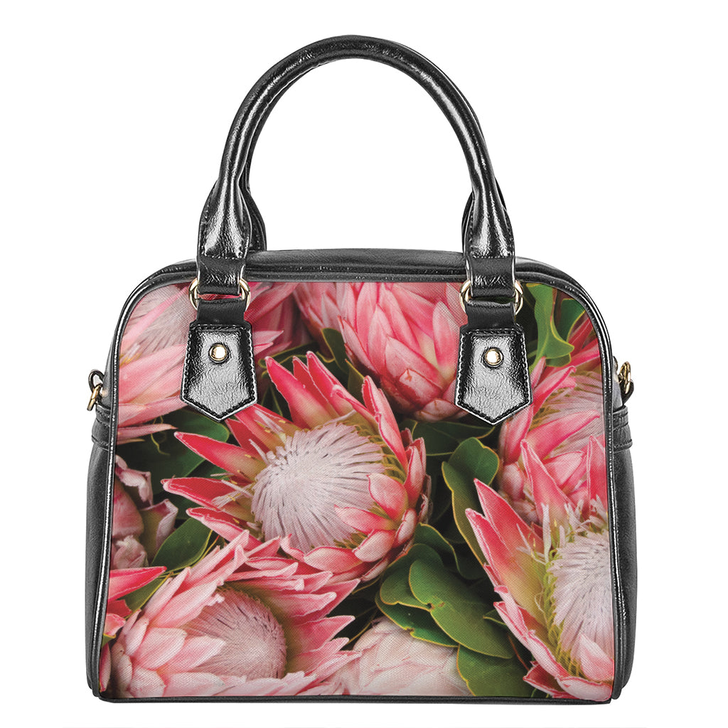 Bunches of Proteas Print Shoulder Handbag