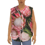 Bunches of Proteas Print Sleeveless Baseball Jersey