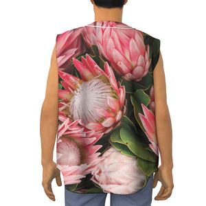 Bunches of Proteas Print Sleeveless Baseball Jersey