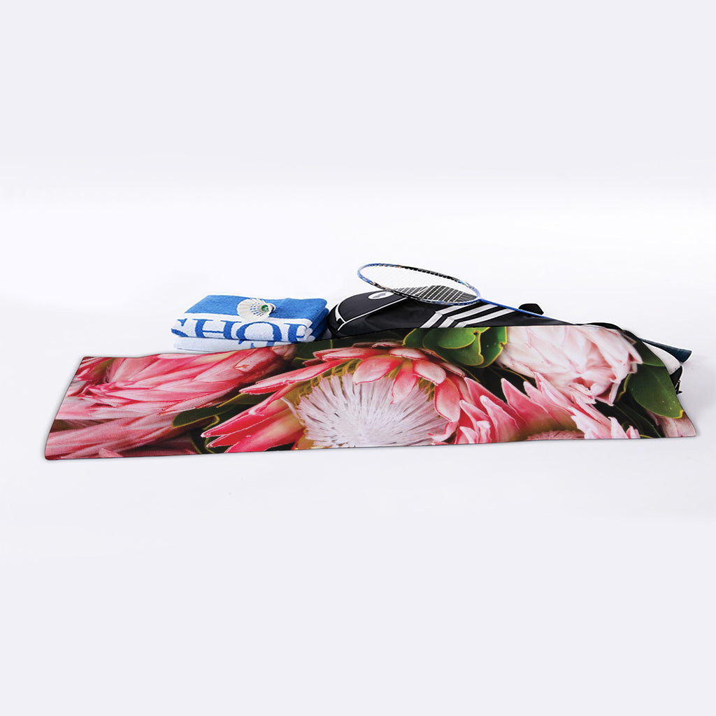 Bunches of Proteas Print Sports Towel