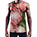 Bunches of Proteas Print Men's Workout Tank Top