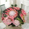 Bunches of Proteas Print Waterproof Round Tablecloth