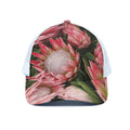 Bunches of Proteas Print White Mesh Trucker Hat