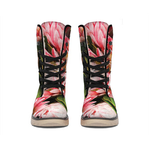 Bunches of Proteas Print Winter Boots