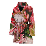 Bunches of Proteas Print Women's Bathrobe