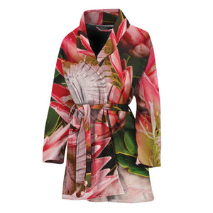 Bunches of Proteas Print Women's Bathrobe