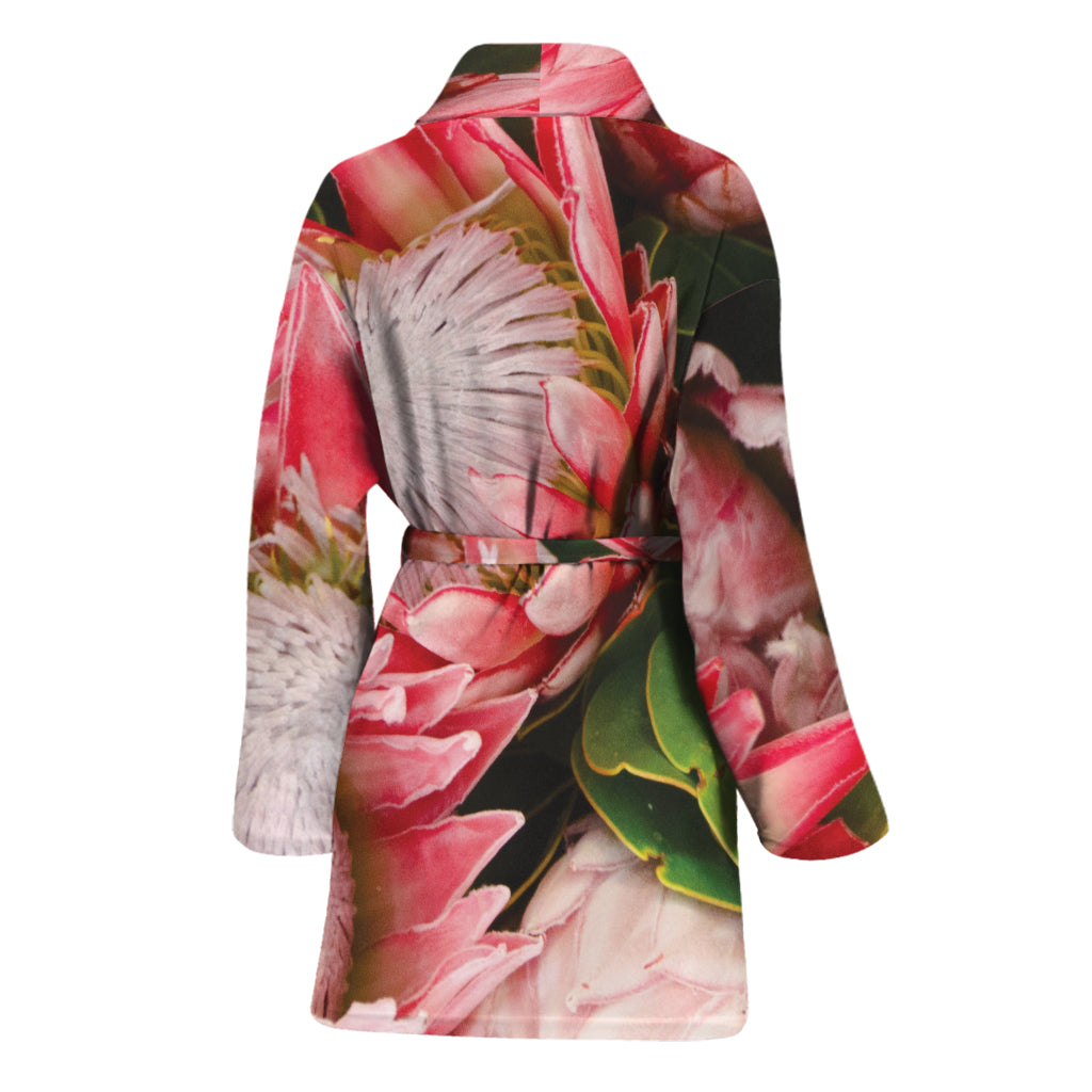 Bunches of Proteas Print Women's Bathrobe