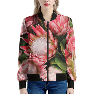 Bunches of Proteas Print Women's Bomber Jacket