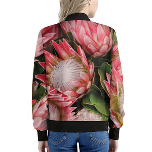 Bunches of Proteas Print Women's Bomber Jacket