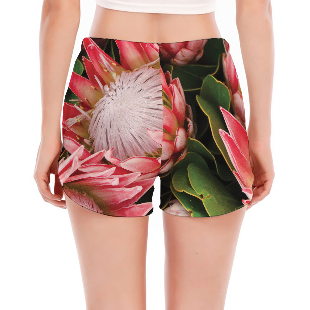 Bunches of Proteas Print Women's Split Running Shorts