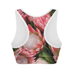 Bunches of Proteas Print Women's Sports Bra