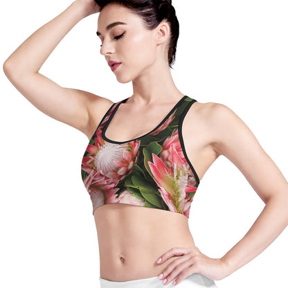 Bunches of Proteas Print Women's Sports Bra