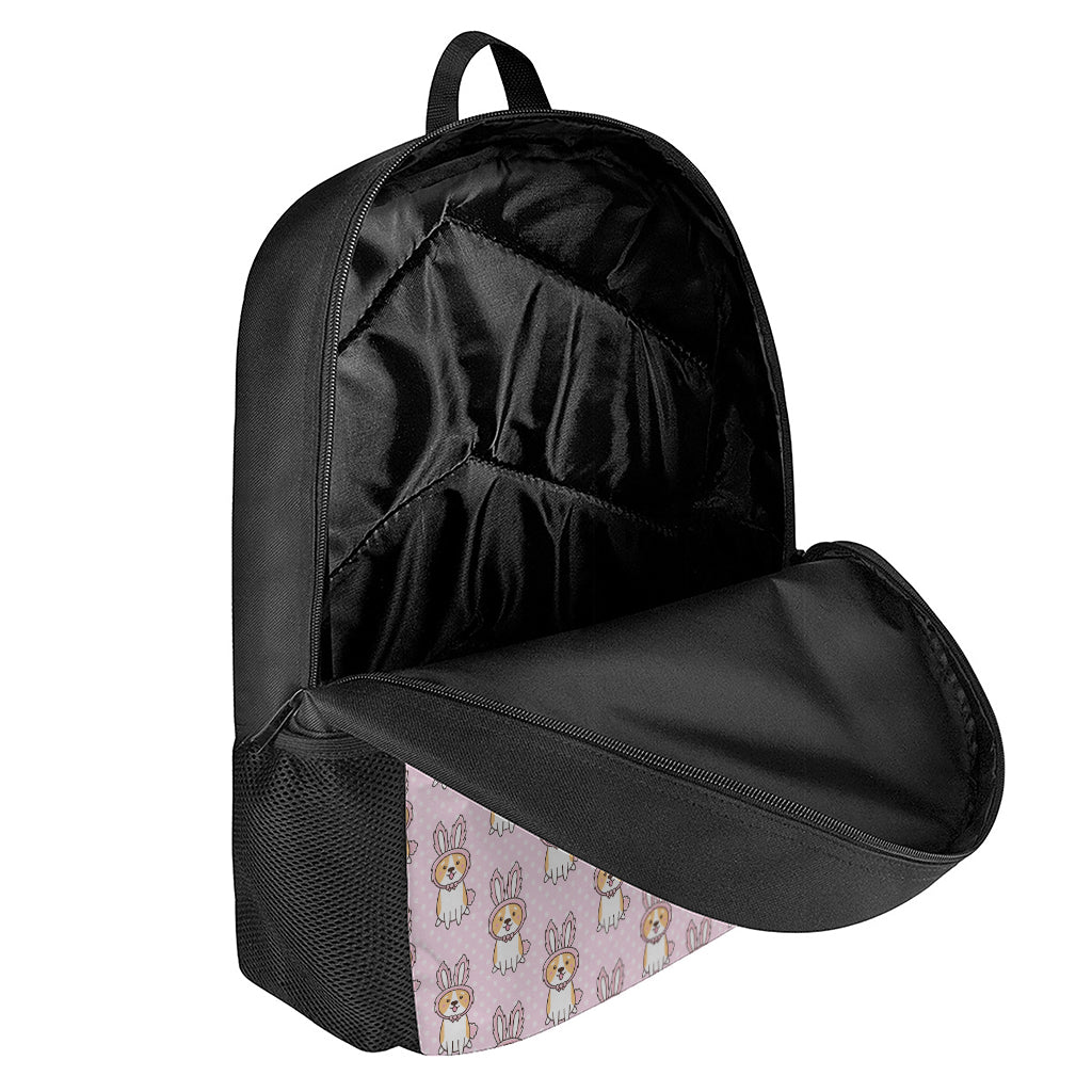 Bunny Corgi Pattern Print 17 Inch Backpack