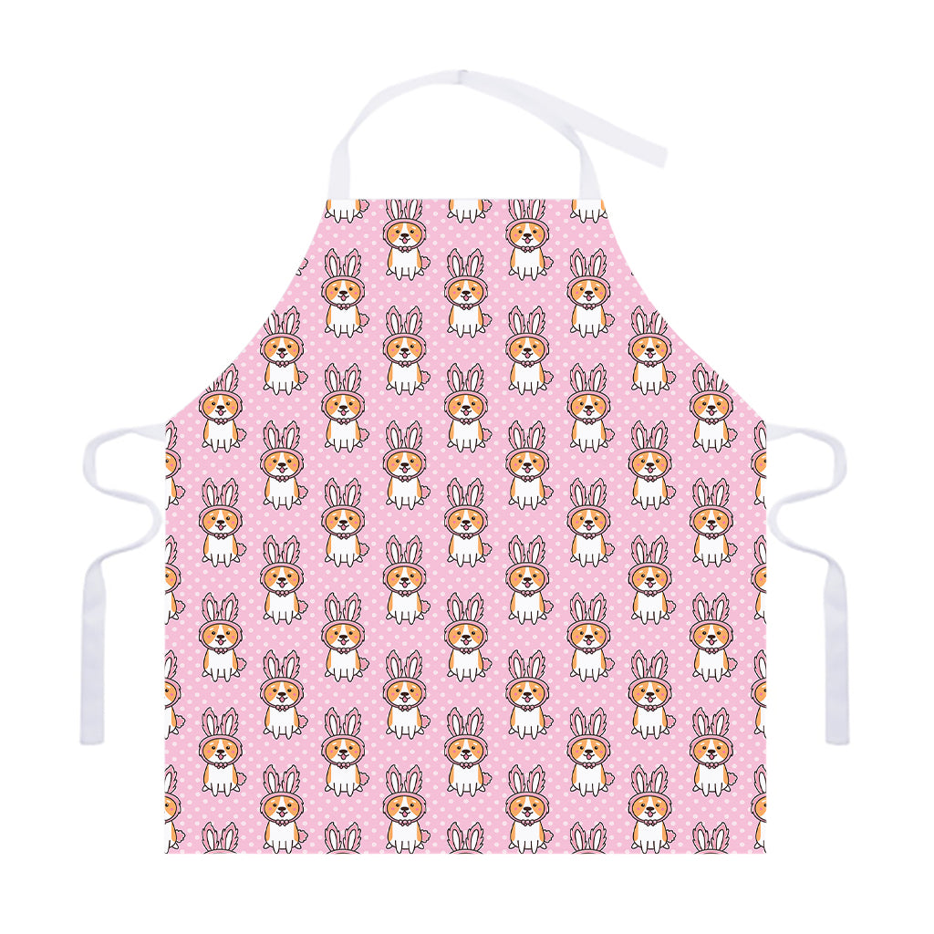 Bunny Corgi Pattern Print Adjustable Apron