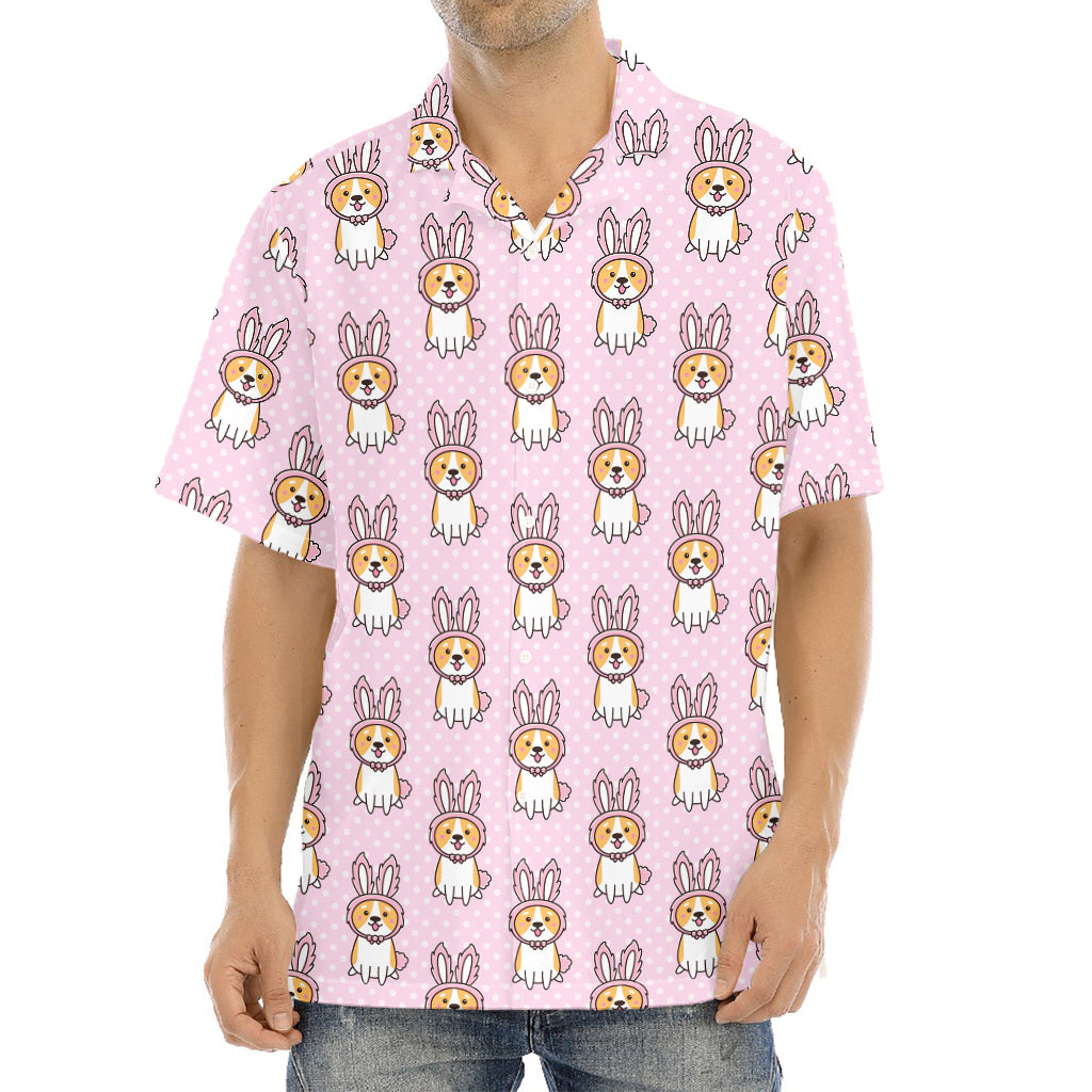 Bunny Corgi Pattern Print Aloha Shirt