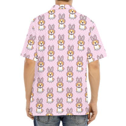 Bunny Corgi Pattern Print Aloha Shirt