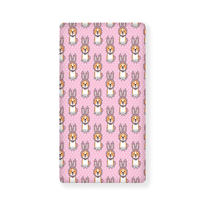 Bunny Corgi Pattern Print Baby Crib Sheet