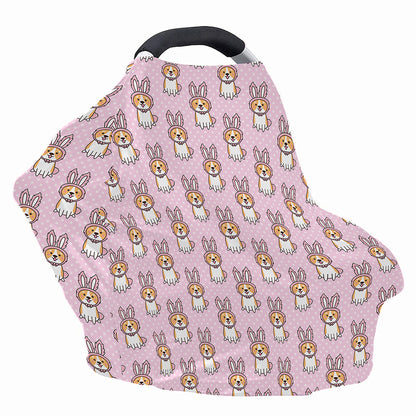 Bunny Corgi Pattern Print Baby Seat Cover