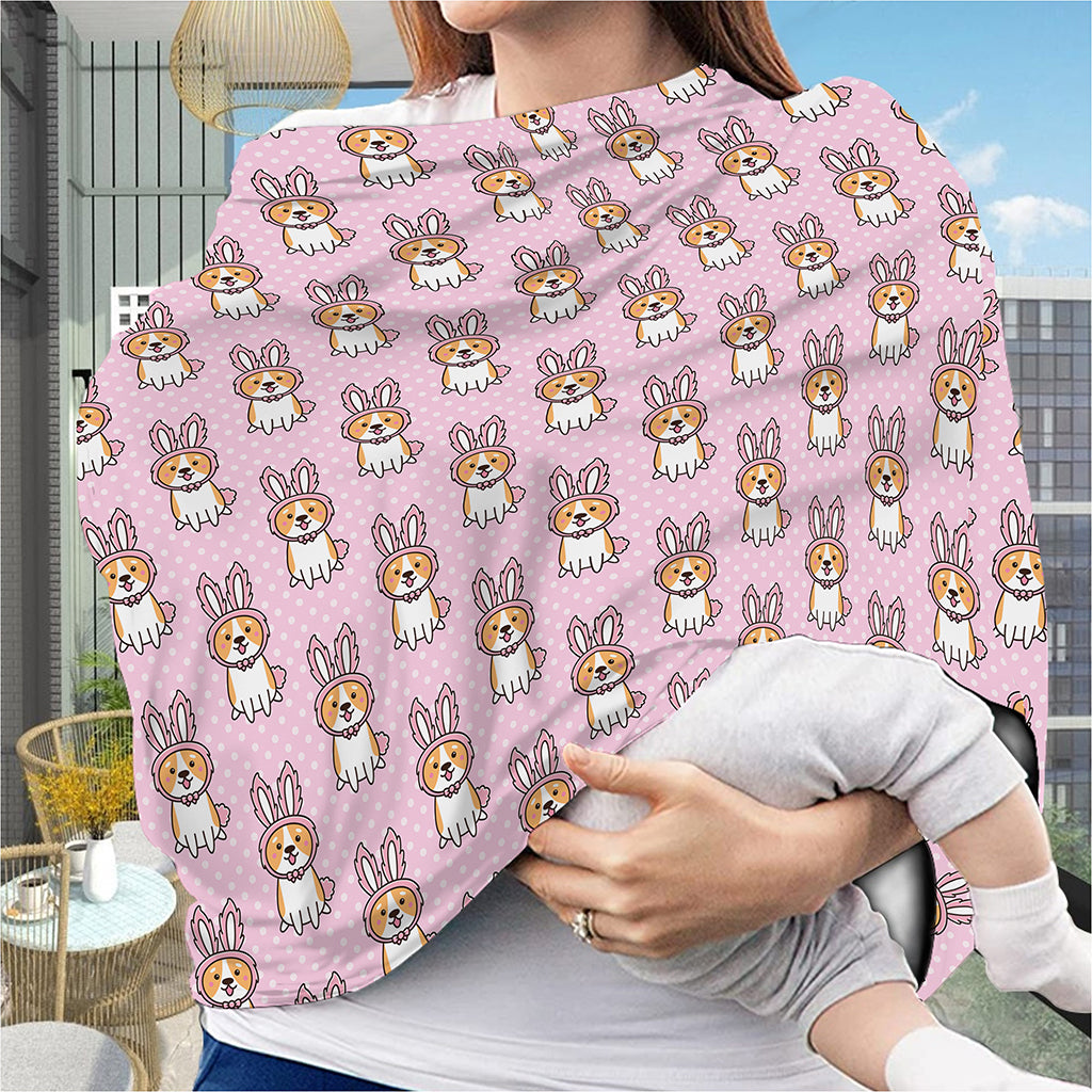 Bunny Corgi Pattern Print Baby Seat Cover