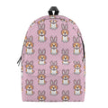 Bunny Corgi Pattern Print School Backpack