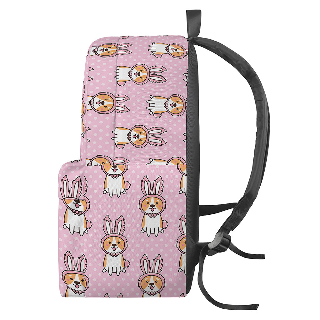 Bunny Corgi Pattern Print Backpack