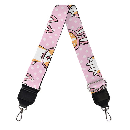 Bunny Corgi Pattern Print Bag Strap