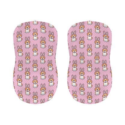 Bunny Corgi Pattern Print Bar Stool Covers