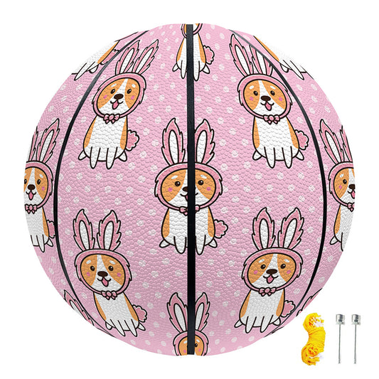 Bunny Corgi Pattern Print Basketball