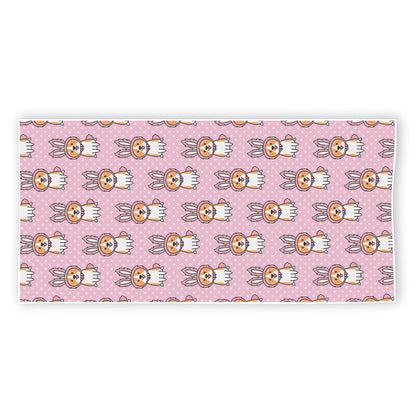 Bunny Corgi Pattern Print Beach Towel