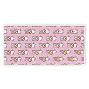 Bunny Corgi Pattern Print Beach Towel