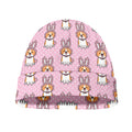 Bunny Corgi Pattern Print Beanie