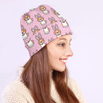 Bunny Corgi Pattern Print Beanie