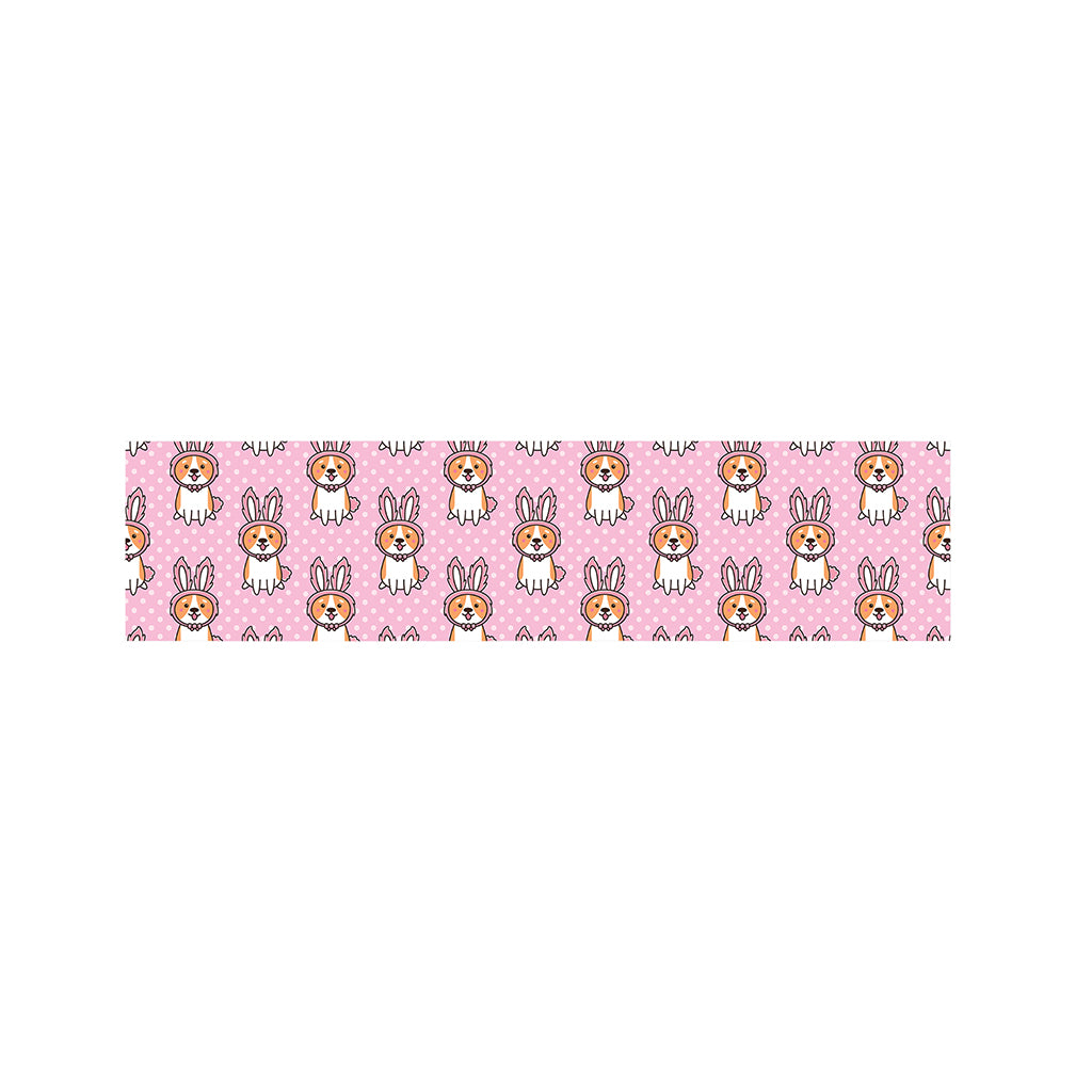 Bunny Corgi Pattern Print Bed Runner