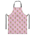 Bunny Corgi Pattern Print Bib Apron With Pocket