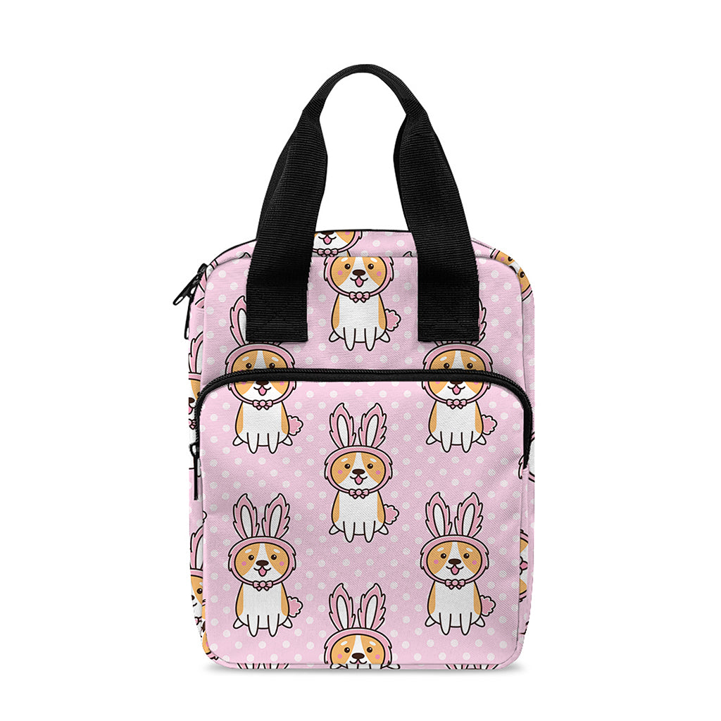 Bunny Corgi Pattern Print Bible Tote Bag