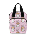 Bunny Corgi Pattern Print Bible Tote Bag